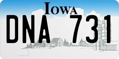IA license plate DNA731