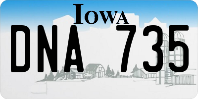 IA license plate DNA735