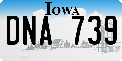 IA license plate DNA739