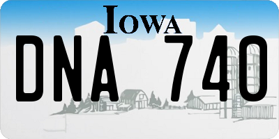 IA license plate DNA740