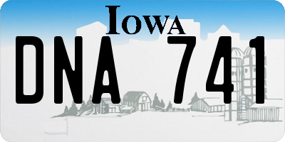 IA license plate DNA741
