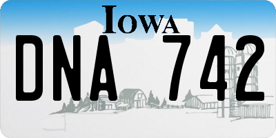 IA license plate DNA742