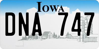 IA license plate DNA747