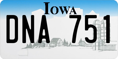 IA license plate DNA751