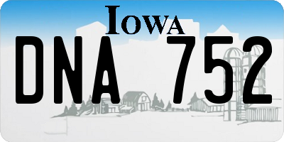 IA license plate DNA752