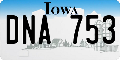 IA license plate DNA753