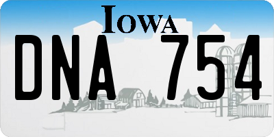 IA license plate DNA754