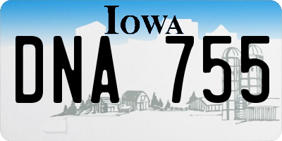 IA license plate DNA755
