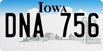IA license plate DNA756