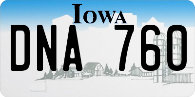 IA license plate DNA760