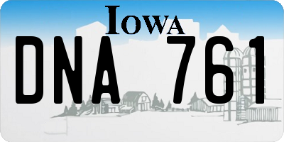IA license plate DNA761