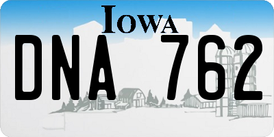 IA license plate DNA762
