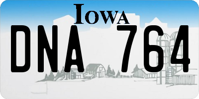 IA license plate DNA764