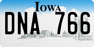 IA license plate DNA766