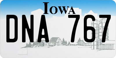 IA license plate DNA767