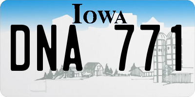 IA license plate DNA771
