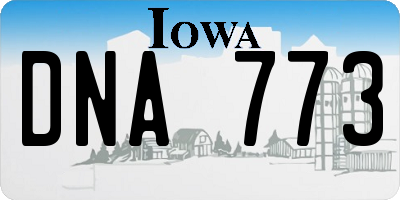 IA license plate DNA773