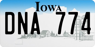 IA license plate DNA774