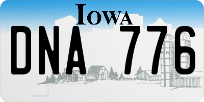 IA license plate DNA776