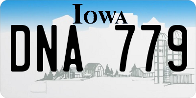 IA license plate DNA779