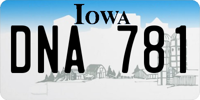 IA license plate DNA781