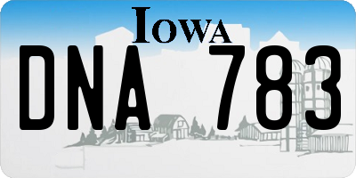 IA license plate DNA783