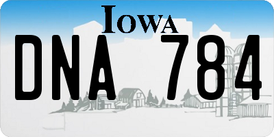 IA license plate DNA784