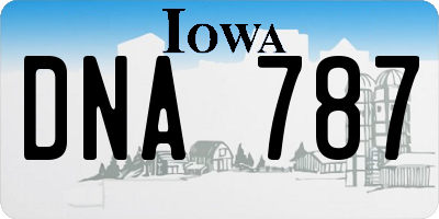 IA license plate DNA787