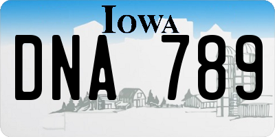 IA license plate DNA789