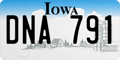 IA license plate DNA791