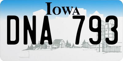 IA license plate DNA793