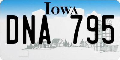 IA license plate DNA795