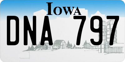 IA license plate DNA797