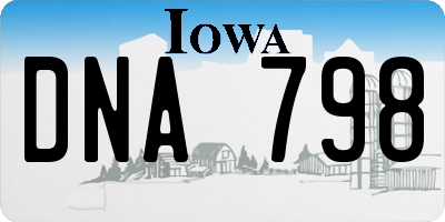 IA license plate DNA798