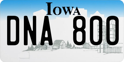 IA license plate DNA800