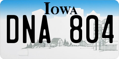 IA license plate DNA804
