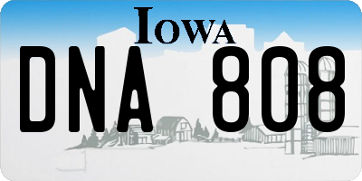 IA license plate DNA808