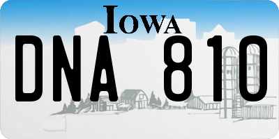 IA license plate DNA810