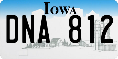 IA license plate DNA812