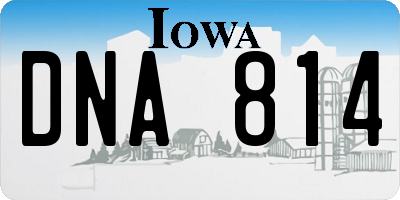 IA license plate DNA814