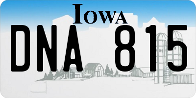 IA license plate DNA815