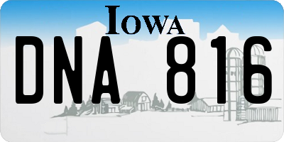 IA license plate DNA816
