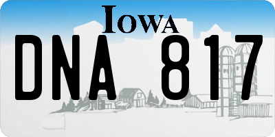 IA license plate DNA817