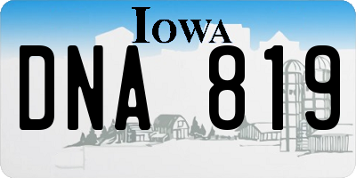 IA license plate DNA819