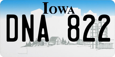 IA license plate DNA822