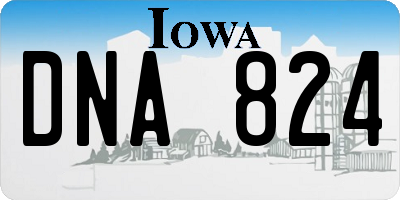 IA license plate DNA824
