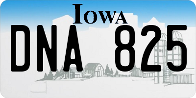 IA license plate DNA825