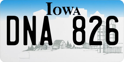 IA license plate DNA826