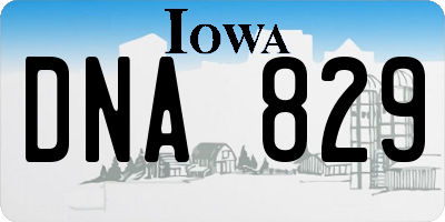IA license plate DNA829