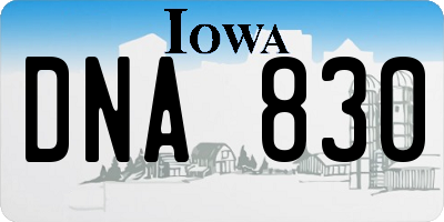 IA license plate DNA830
